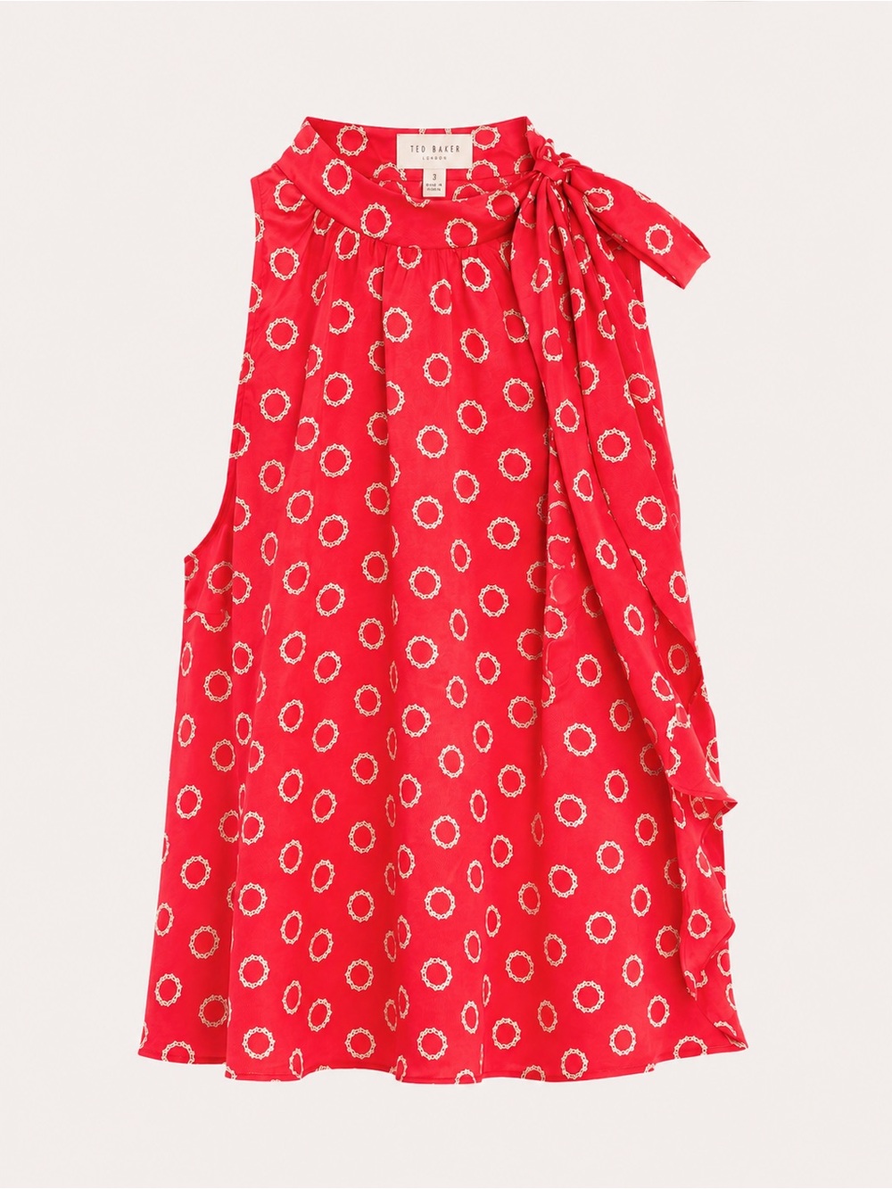 Ted Baker London Silk Sleeveless Blouse with Side Bow – Size 4
